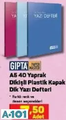 GIPTA A5 40 YAPRAK DİKİŞLİ PLASTİK KAPAK DİK YAZI DEFTER